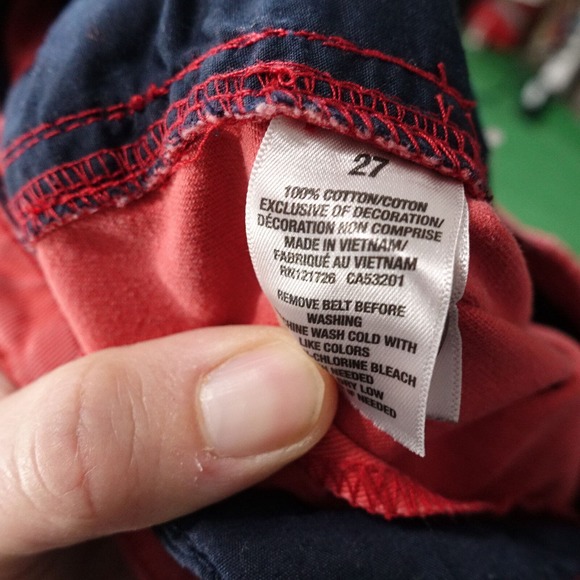 AEROPOSTALE FLAT FRONT RED CHINO SHORTS MENS SIZE 27 **READ** - Picture 8 of 8